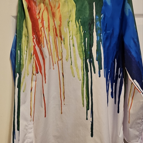 Ding Ge Fu Shi paint drip button up shirt size XL - Picture 11 of 13